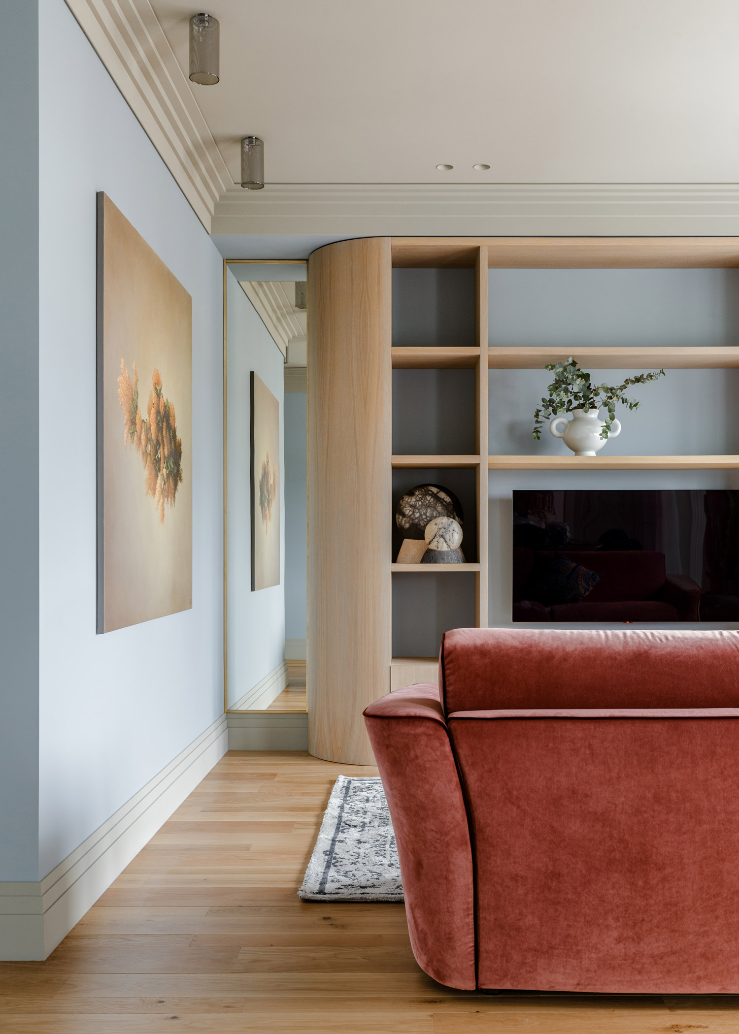 Caramel Blue Residence Living Room | Atelier Prototipi