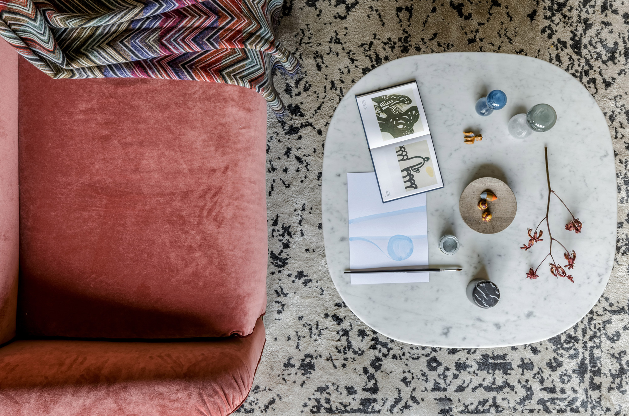 Caramel Blue Residence Living Room Details | Atelier Prototipi